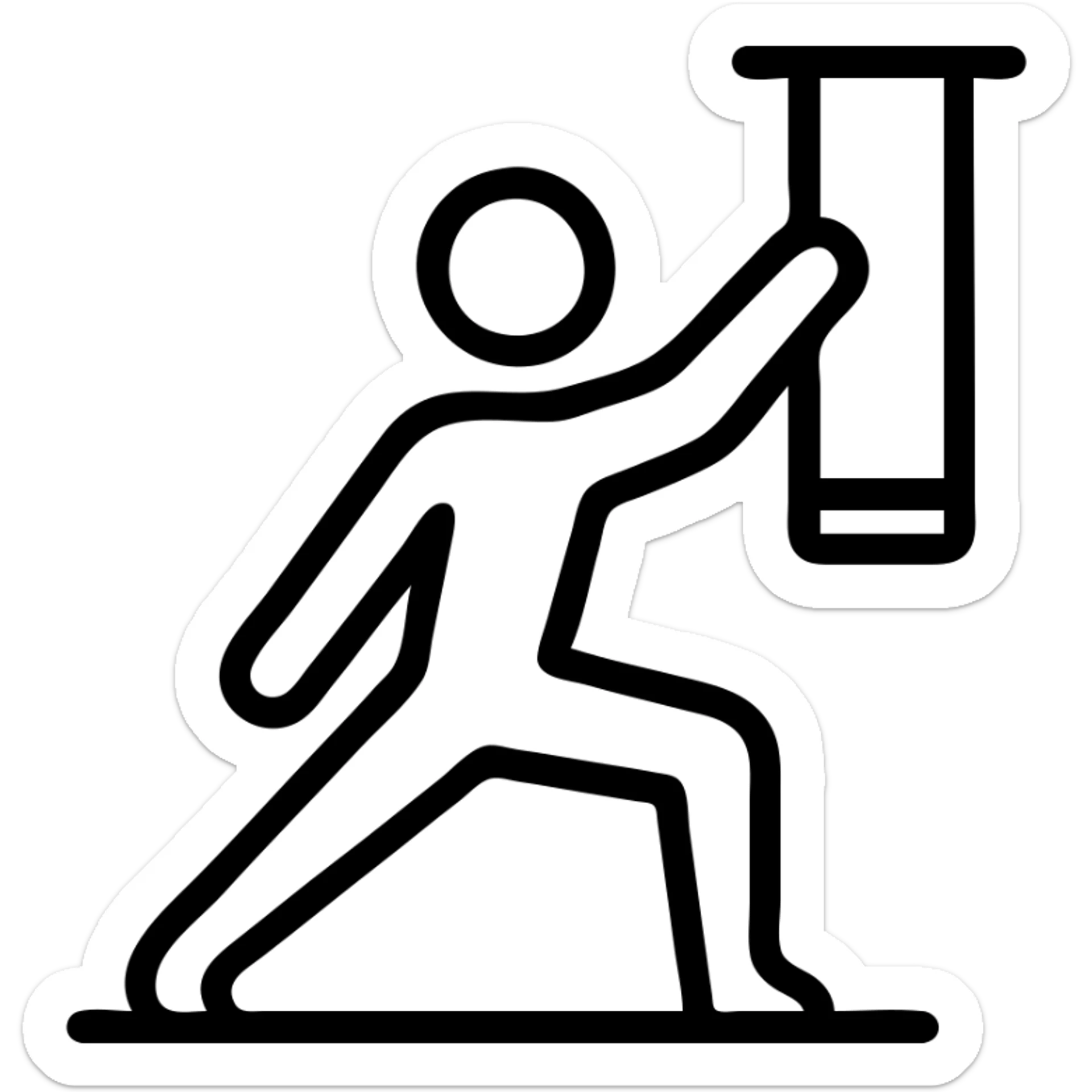 icon on the theme of yoga towel classes. image of a person in asana pose sticker