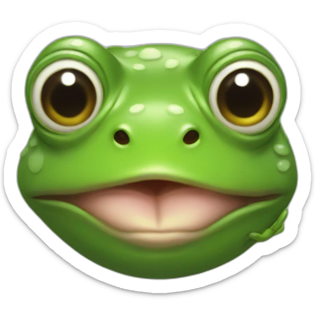 Portrait of a frog with a human-face head shaped wearing a hoodie sticker