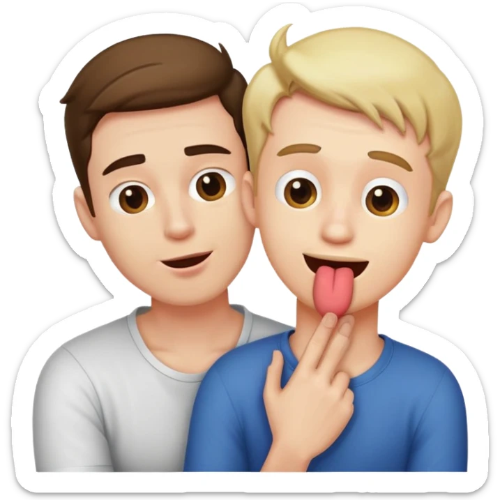 arms crossed holding neck and guy with tongue out of his mouth sticker