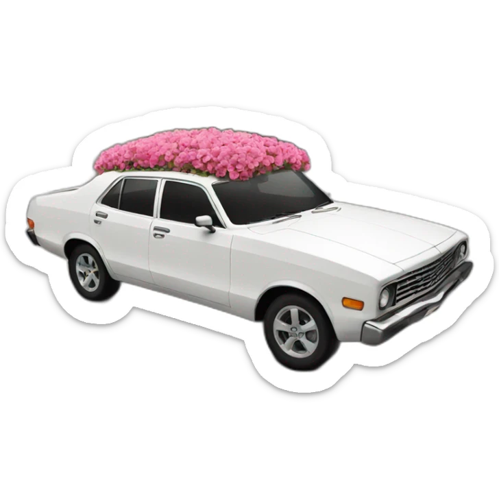 Car flowers sticker