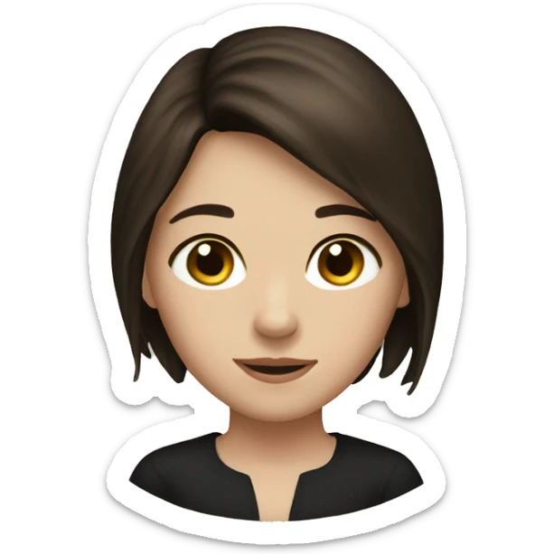 Girl with brown hair with black horse with white blaze sticker