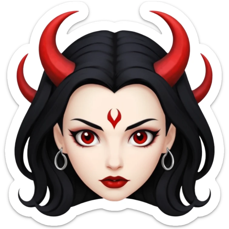 Lilith symbol seductress evil brow haired sexy succubus woman with leather on sticker