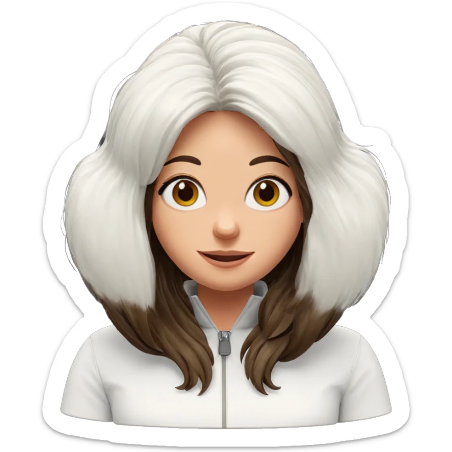 smiling girl with brown hair sticker