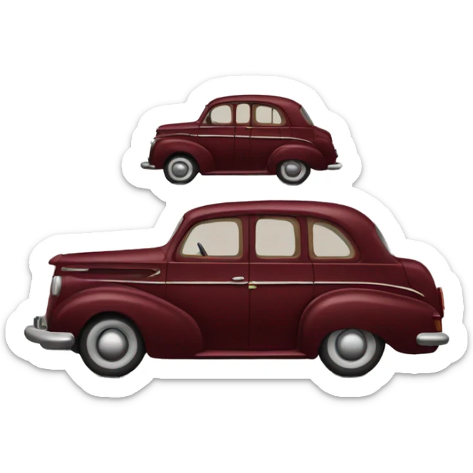 Dark red wintage car sticker