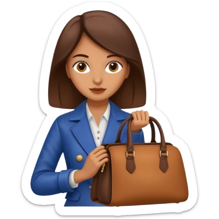 italian female with italian fashion style, holding bag sticker