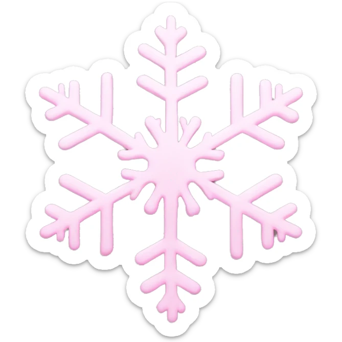 pastel pink snowflake  sticker