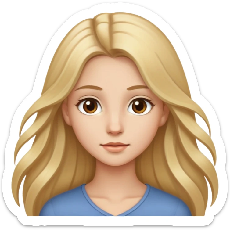 Young woman with long blonde hair and light brown eyes sticker