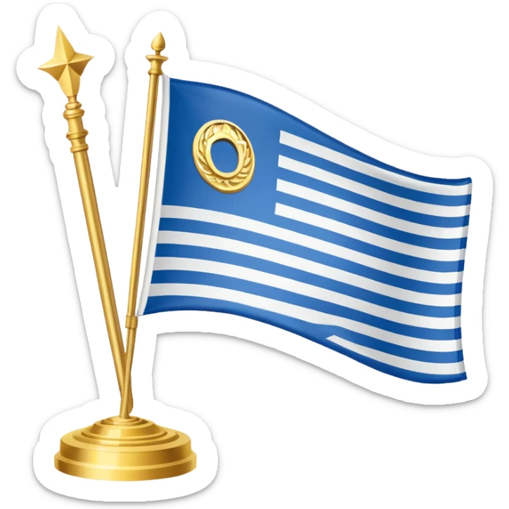 simple flag emoji following the theme of "chronos" and gods of olympus sticker