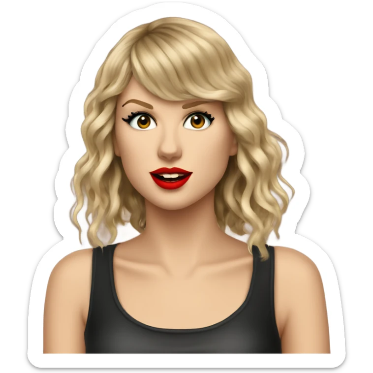 taylor swift during the eras tour, specifically the tortured poets department era sticker
