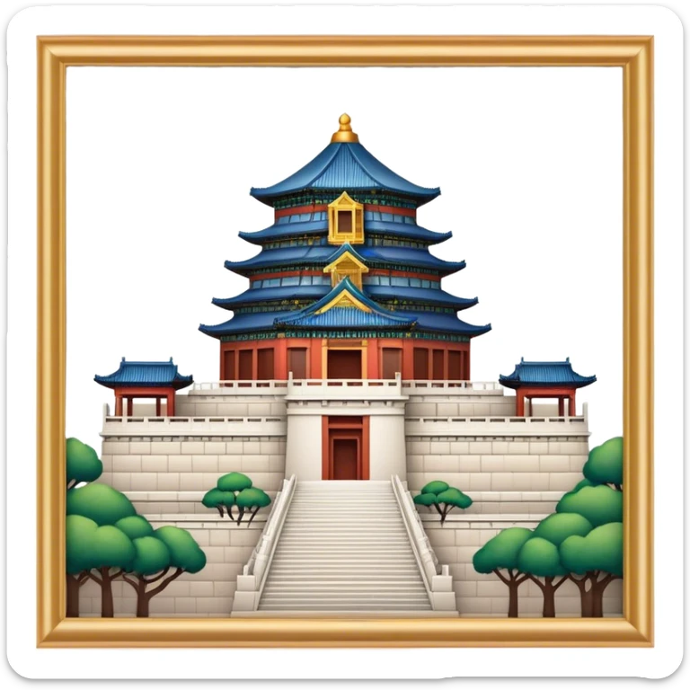 Cinematic Realistic Imperial City of Hu·∫ø Landmark Emoji, showcasing historic palaces and temples rendered with intricate textures and regal, soft lighting. sticker