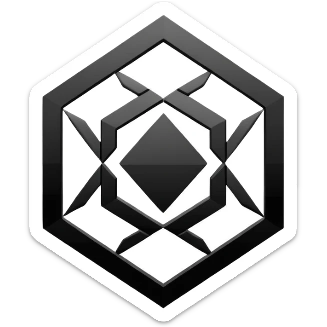 Create an emoji in which it is representing AI logo similarly like the logo of Chat GPT ,Gemini but different completely different and very professional not simple and try to make it in black and white colour sticker