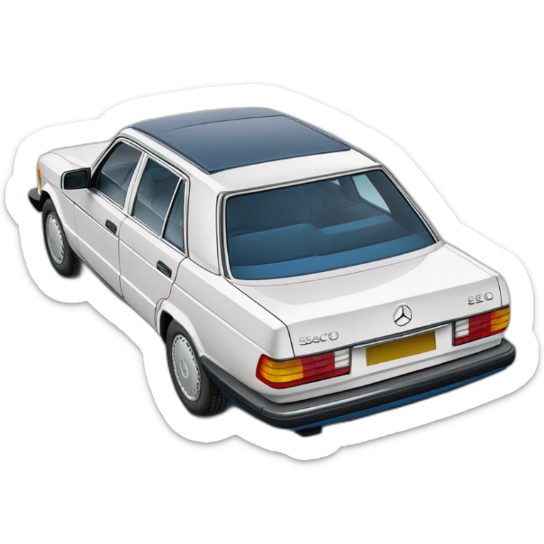 Mercedes w126 300se white from year 1987 the sacco panels are grey and the interior is blue sticker