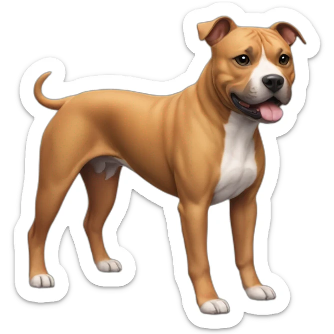 The Staffordshire Bull Terrier has a short, smooth coat and a muscular body. sticker