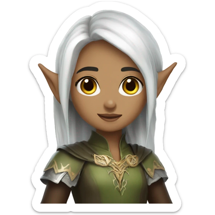 Lord of the rings beautiful elf girl black hair sticker
