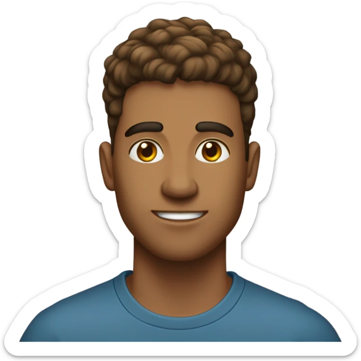 Homem de 27 anos, olhos castanhos claro, cabelo castanho claro cortado dos lados e pardo  sticker