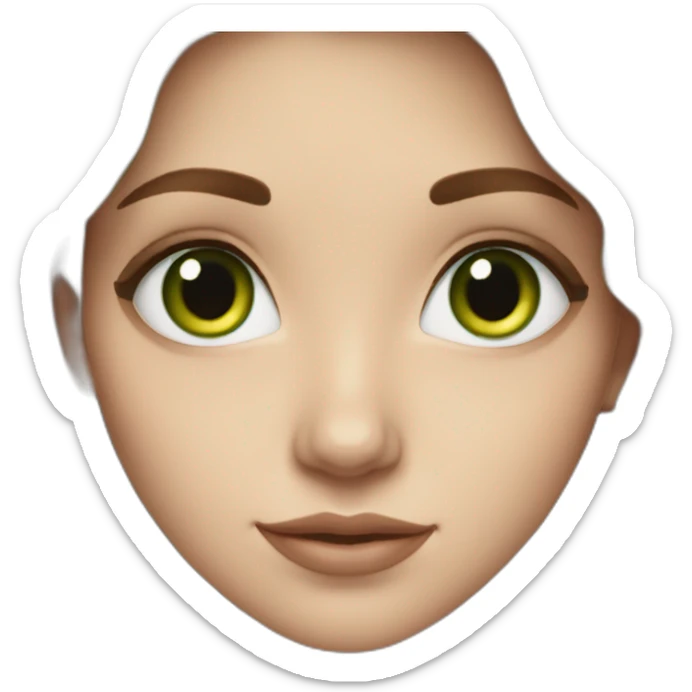 One white girl with long wavy brown hair and dark greeneyes sticker