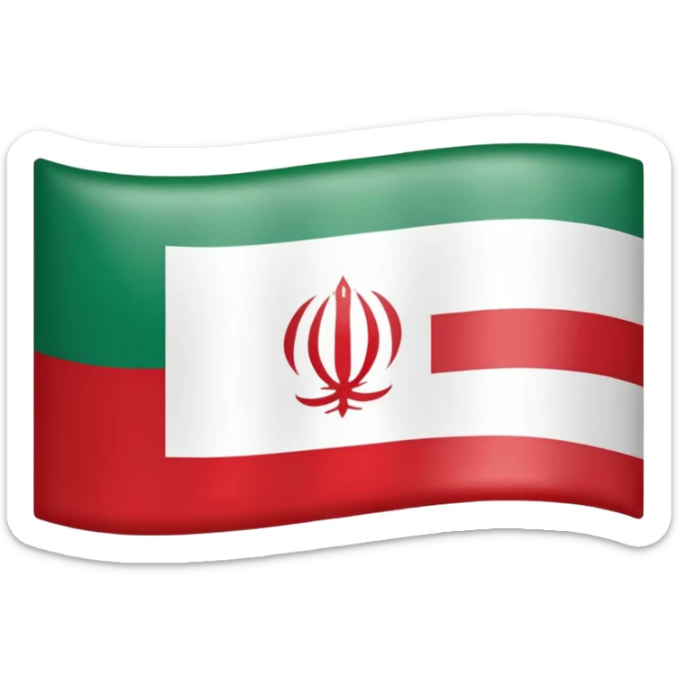 square iranian flag green white and red, green on top  whiite in middle red at the bottom sticker