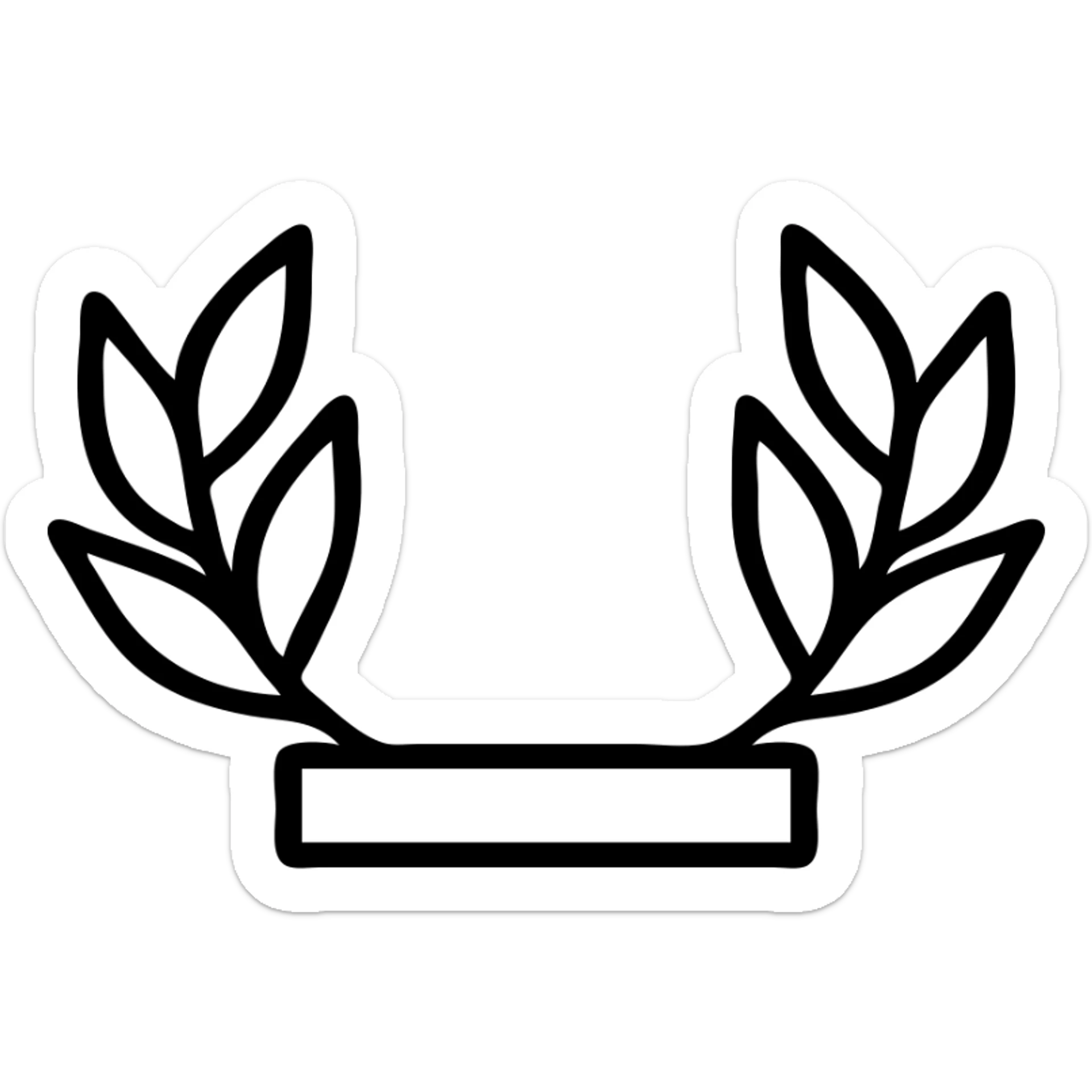 minimalist modern logo of a Greek god crown, silver, geometric shapes, clean lines sticker