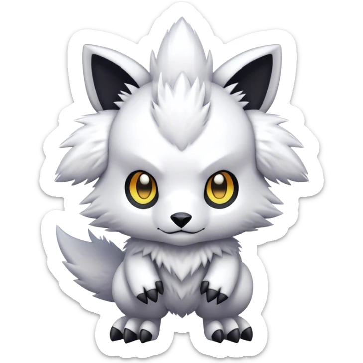 cute kawaii cool edgy futuristic Digimon-Fakemon-animal full body sticker
