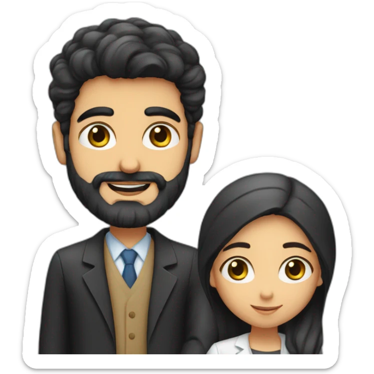 Jewishgirl with ophthalmology Doctor tall Arabic boy with beard sticker