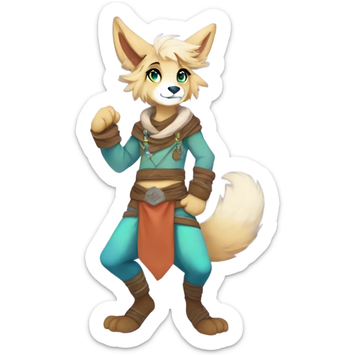Colorful Anthro Fionbri Furry by Falvie-Griffsnuff-Kamirah-LiLaiRa, full body sticker
