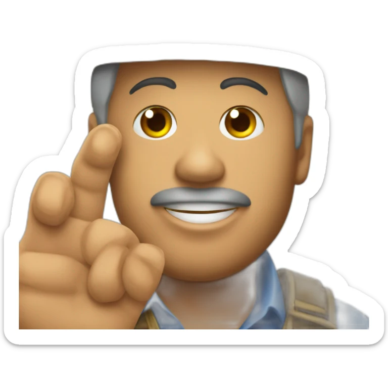 Un campesino con sombrero y en su mano una cámara fotográfica  sticker