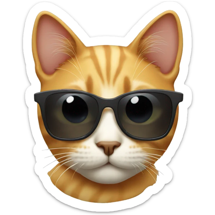 Cat with sunglasses sticker