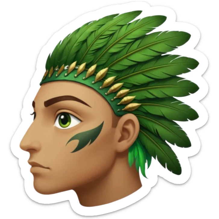 close up of just the eye at the side profile of the face of a green hawk that is looking away from the camera sticker