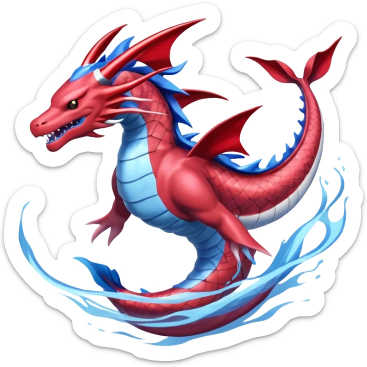 Gyarados-Suicune-Kyogre-fusion, full body sticker