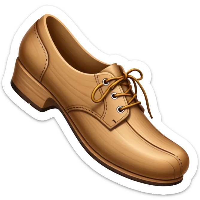 Un zapato de madera estilo Polonia . El zapato está tallado a mano. Pero de madera   sticker