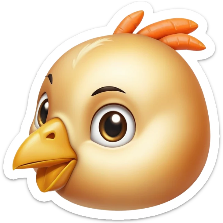 Chicken and carrots emitting a gentle golden glow that flows toward a healthy eye and smooth skin. The foods represent vitamin A sources while the eye and skin show the benefits of this nutrient, with a soft, non-creepy design. sticker