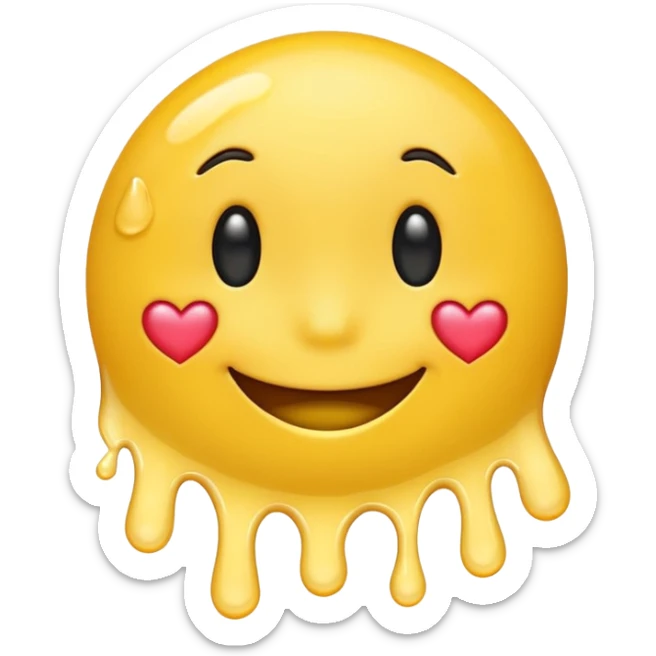 i want a classic yellow emoji smi9ley fave but its melting in love sticker