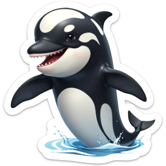 3d Cartoon orca in the style of american picture of president saying we need you to fight sticker