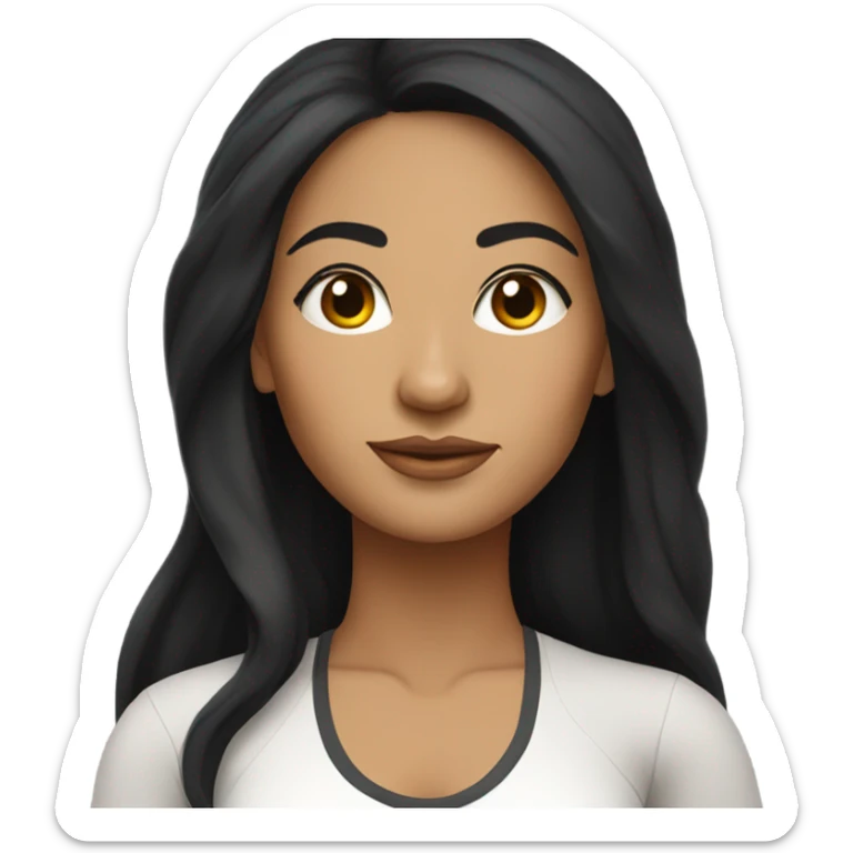 latin woman with long black hair wearing a yoga outfit  sticker