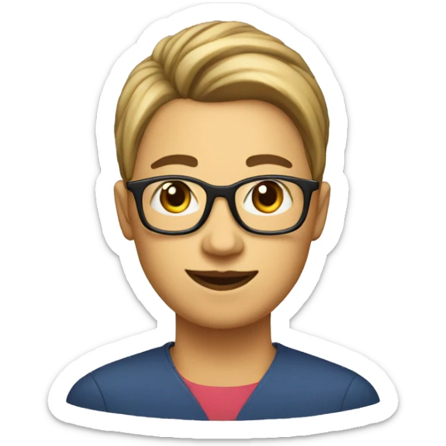 phisical education teacher whith a big nose and short hair in the sides and whith a bun at the top  sticker