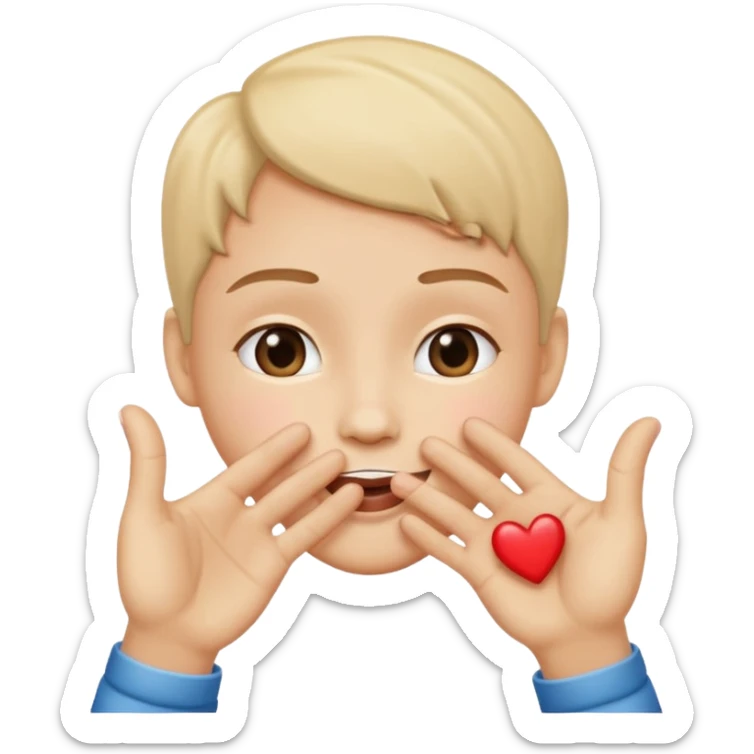 Un bonhomme qui fait un bisous et un cœur avec les doigts comme ça 🫰 sticker