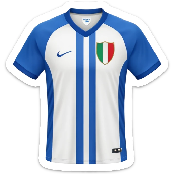 White and blue striped soccer jersey, Italian football team style sticker