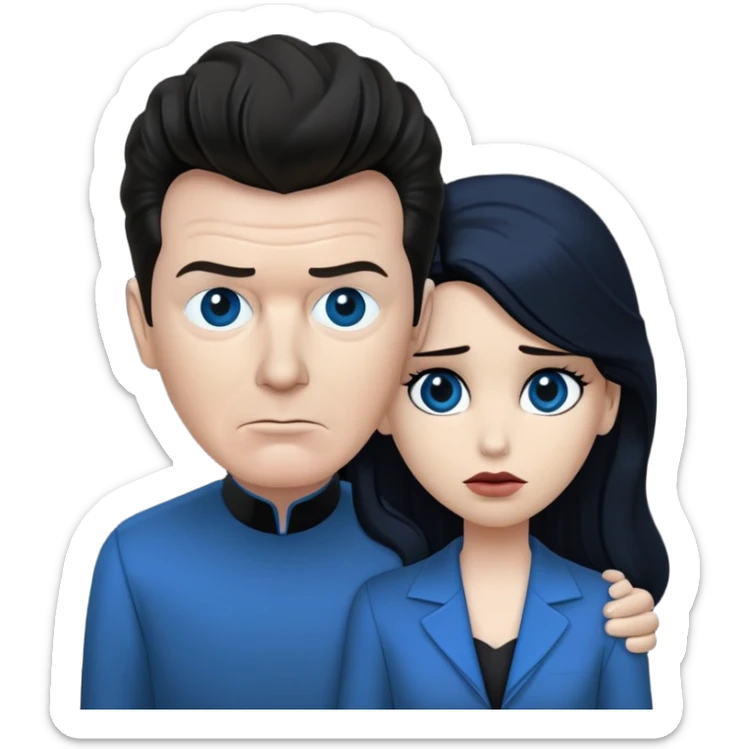 Wide Rick Astley with cursed Selene Delgado face with no eyes and Wide Rick Astleys blue and the background is pitch black sticker