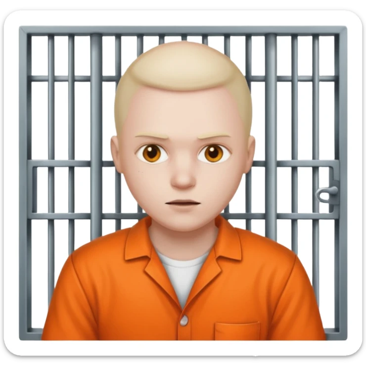 criminal in jail behind bars the bars should be in front of the person sticker