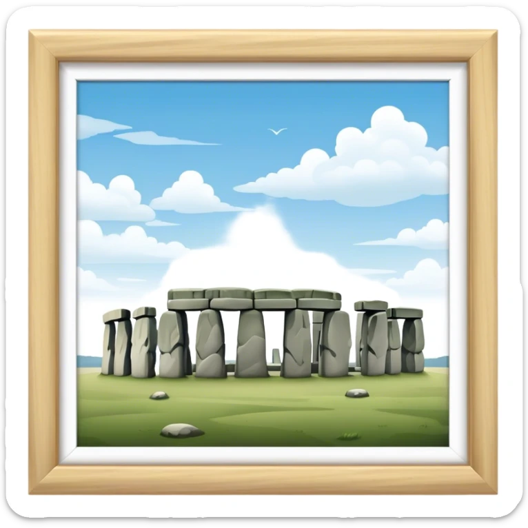 Stonehenge Landmark Emoji – Showing the prehistoric stone circle with a natural sky backdrop. sticker