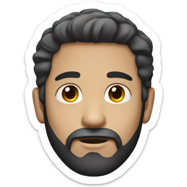 male portrait with facial hair darker hair sticker