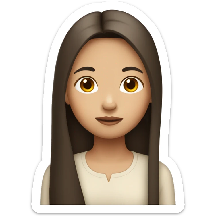 filipino girl with long straight hair and no eyebrows sticker