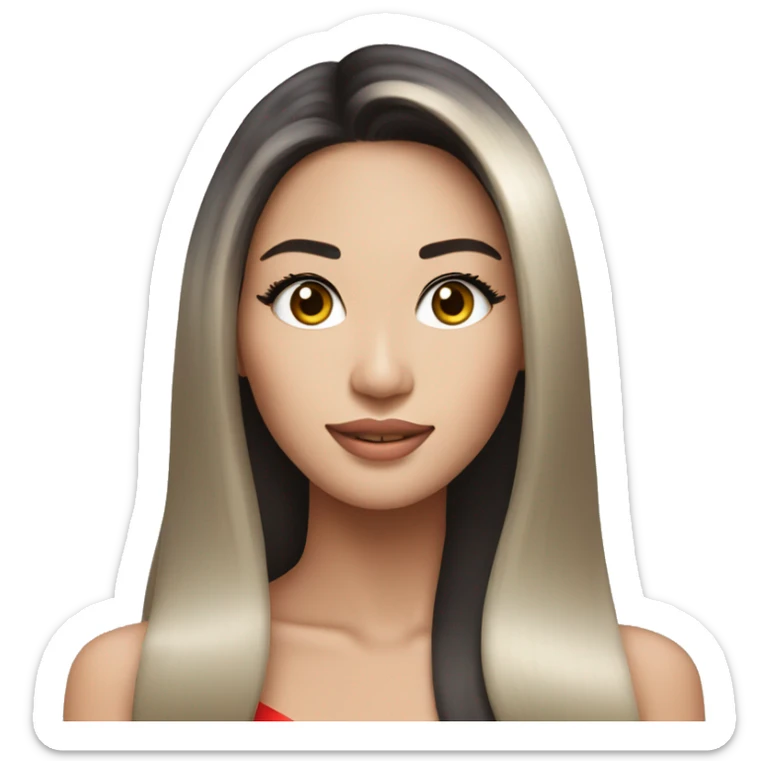 Miss universe south east Asian with long straight hair sticker