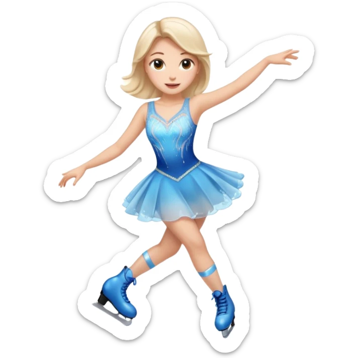 buz pıstının ustunde kayan,yarısma ıcın elbıse gıymıs ve artıstık hareketler yapan kadın emojısı  sticker