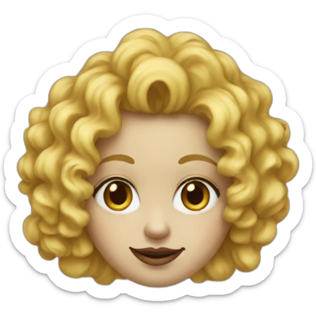 blonde-girl-curly-hair-big-nose-clown sticker