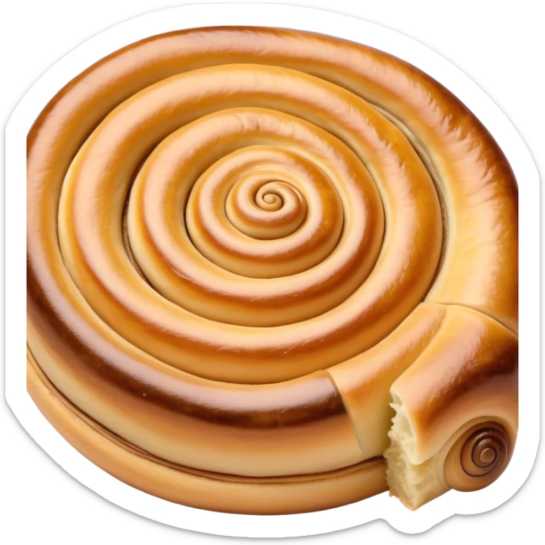 Cinematic delicate escargot pastry, spiral shape with layers of buttery dough, caramelized edges, rich golden-brown tones, elegant and inviting. sticker
