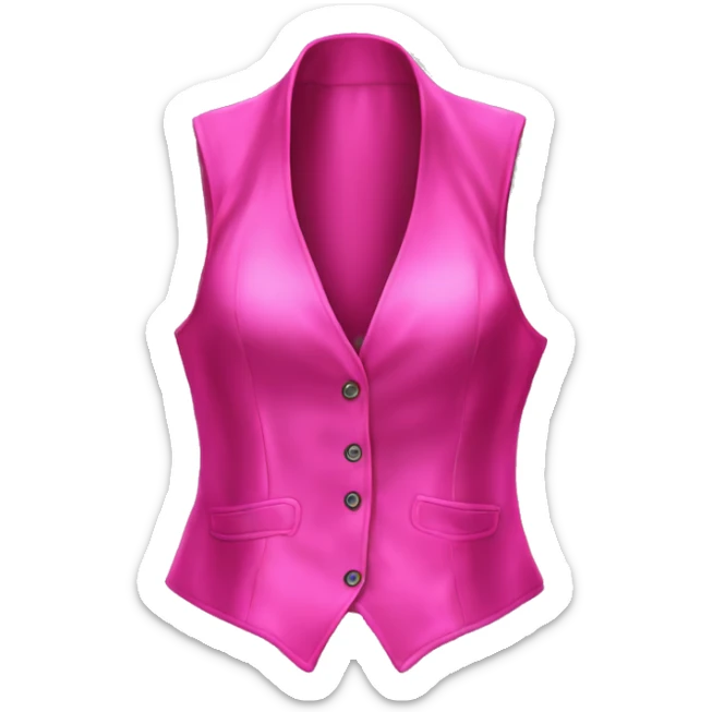 Realistic isolated hot pink silk fashion hater top vest. sticker