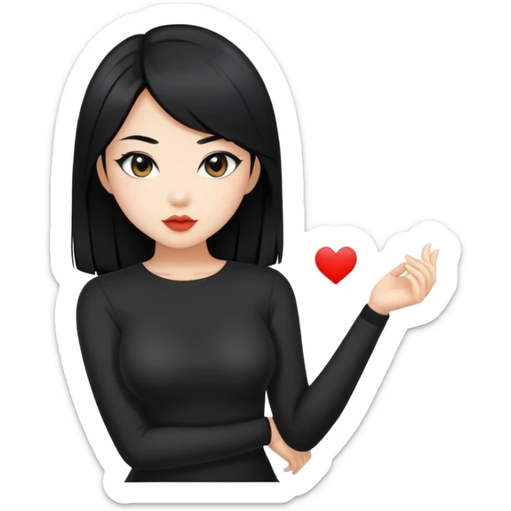 Playboy bunny sexy Asian woman, black hair, wearing black sfw sticker