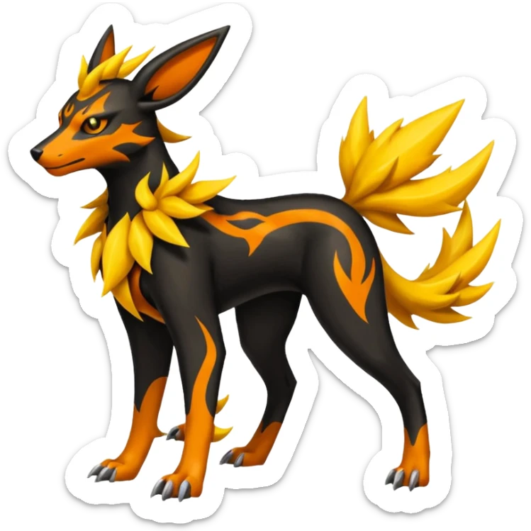 Zygarde-Electrike-Jolteon-Houndoom-Fakémon-fusion, full body sticker