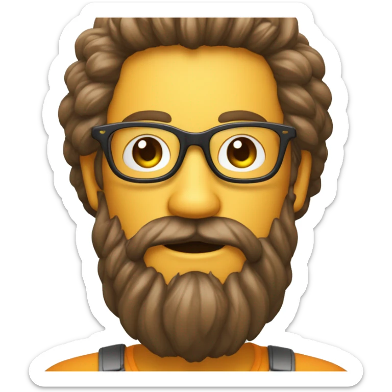 une Banane avec des lunettes est des cheveux orenge et une barbe orenge  sticker